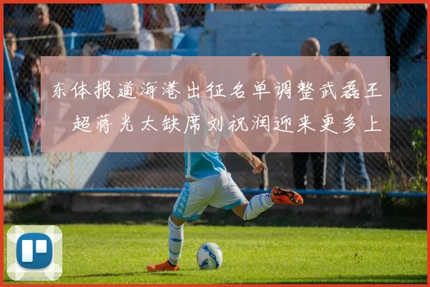 东体报道海港出征名单调整武磊王燊超蒋光太缺席刘祝润迎来更多上场机会